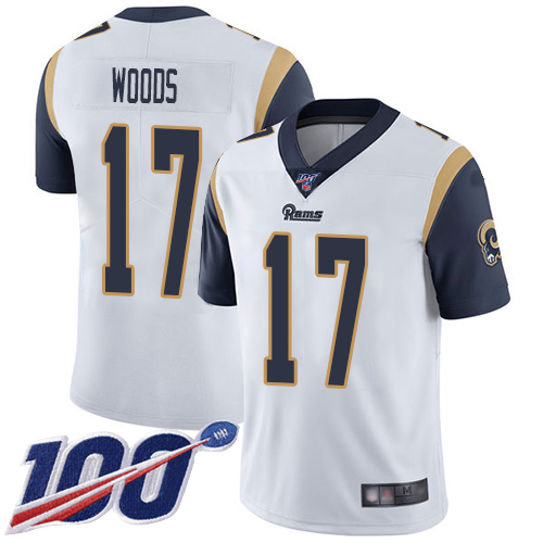 Los Angeles Rams Limited White Men Robert Woods Road Jersey NFL Football #17 100th Season Vapor Untouchable